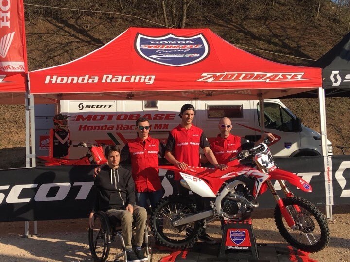 Angelo Pellegrini con Honda Red Moto e Moto Base